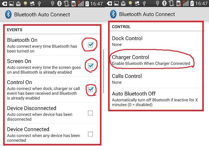 BluetoothAutoConnectの設定画面